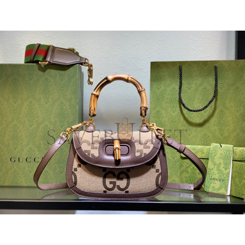  GUCCI BAMBOO 1947 JUMBO SMALL TOP HANDLE BAG 675797 (21*15*7cm)