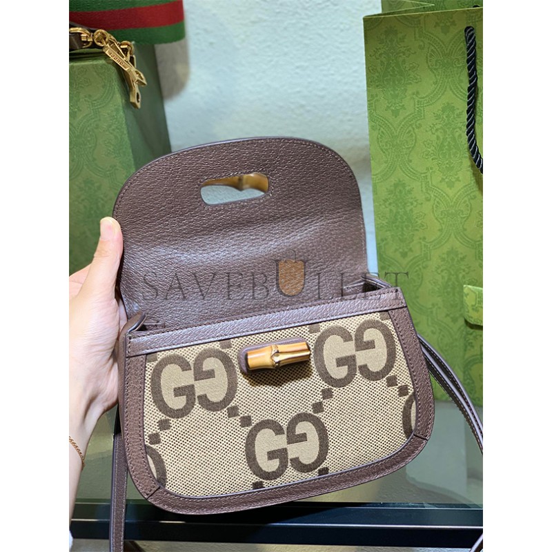  GUCCI BAMBOO 1947 JUMBO SMALL TOP HANDLE BAG 675797 (21*15*7cm)