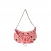 BALENCIAGA PINK LE CAGOLE MINI CROC-EFFECT LEATHER SHOULDER BAG MATCHESFASHION US (20*10*3.5cm)