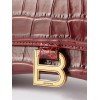 BALENCIAGA RED HOURGLASS S CROCODILE-EFFECT LEATHER BAG MATCHESFASHION US (22.5*14.5*10cm)