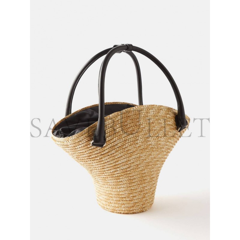 BALENCIAGA BEIGE MEDIUM LEATHER-TRIM BASKET BAG MATCHESFASHION US (40.5*28*15cm)