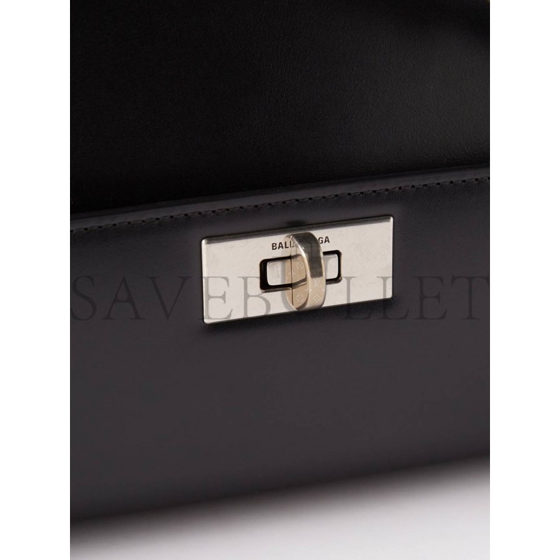 BALENCIAGA BLACK MONEY LEATHER HANDBAG  MATCHESFASHION US (38.3*26.9*16.5cm)