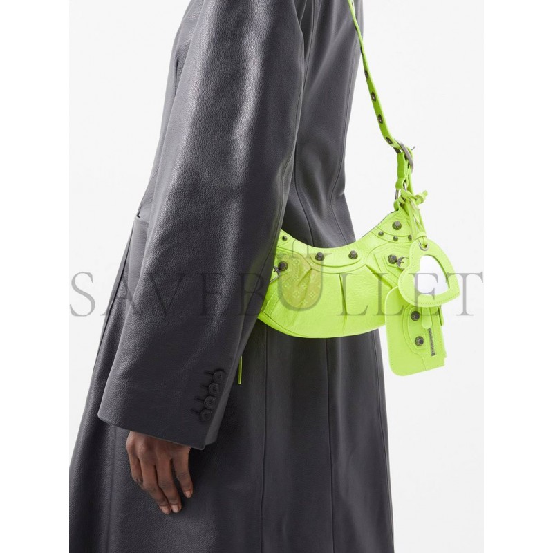 BALENCIAGA GREEN LE CAGOLE XS LEATHER SHOULDER BAG MATCHESFASHION US (25.6*11.4*7.3cm)