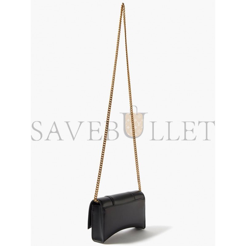 BALENCIAGA BLACK HOURGLASS MINI LEATHER CROSS-BODY BAG  MATCHESFASHION US (19.5*12*5cm)