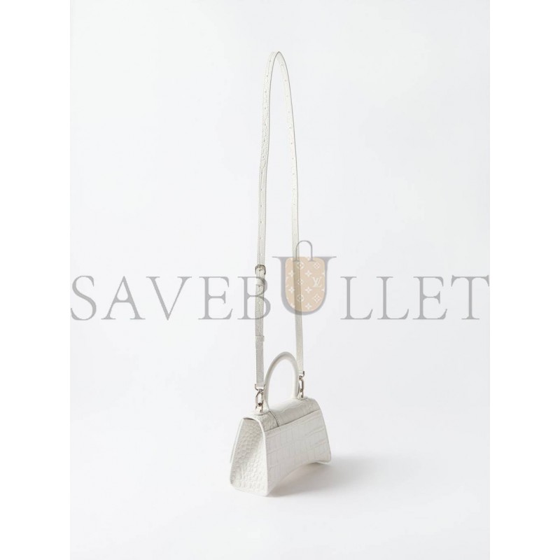 BALENCIAGA WHITE LADY FLAP S CROCODILE-EFFECT SHOULDER BAG  MATCHESFASHION US (21.8*14.2*8.8cm)