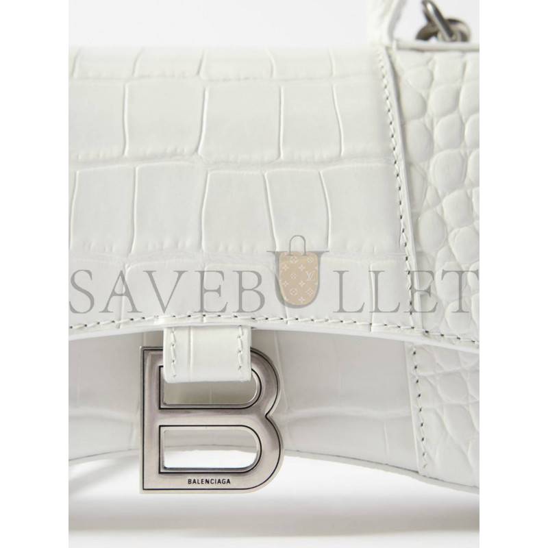 BALENCIAGA WHITE LADY FLAP S CROCODILE-EFFECT SHOULDER BAG  MATCHESFASHION US (21.8*14.2*8.8cm)