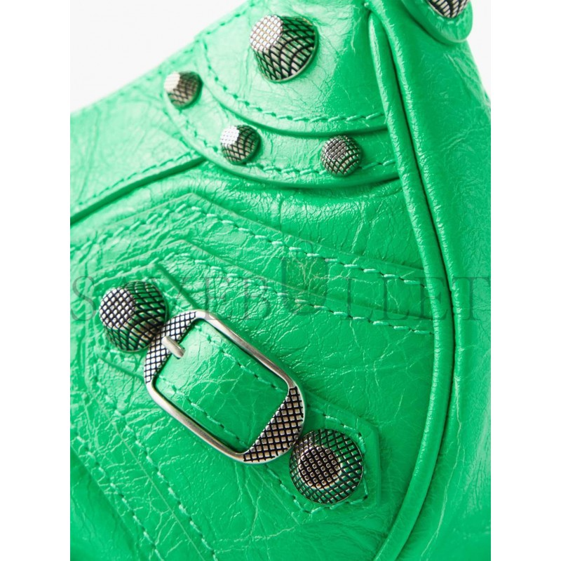 BALENCIAGA GREEN CAGOLE XS STUDDED LEATHER SHOULDER BAG  MATCHESFASHION US (25*17.7*6cm)