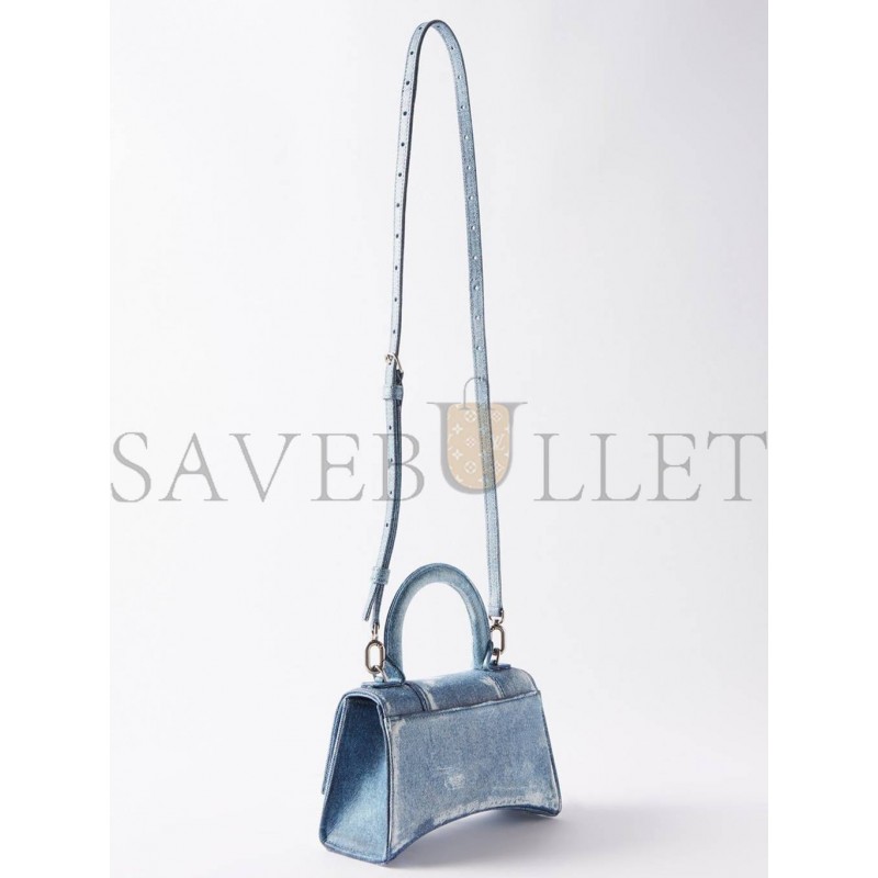 BALENCIAGA BLUE HOURGLASS XS DENIM HANDBAG MATCHESFASHION US (19*12.1*7.6cm)