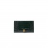 BALENCIAGA GREEN HOURGLASS CROC-EMBOSSED LEATHER POUCH MATCHESFASHION US (27*16cm)