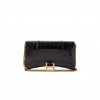 BALENCIAGA BLACK HOURGLASS CROCODILE-EFFECT LEATHER CROSS-BODY BAG  MATCHESFASHION US (19.8*12.1*5cm)