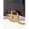 BALENCIAGA BLACK HOURGLASS CROCODILE-EFFECT LEATHER CROSS-BODY BAG  MATCHESFASHION US (19.8*12.1*5cm)