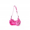 BALENCIAGA PINK LE CAGOLE XS RUFFLED SPANDEX SHOULDER BAG MATCHESFASHION US (25*15.2*6cm)