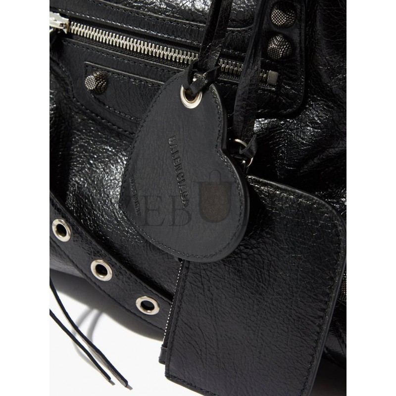 BALENCIAGA BLACK NEO CAGOLE CITY GRAINED-LEATHER SHOULDER BAG MATCHESFASHION US (38*23*16cm)