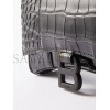 BALENCIAGA BLACK HOURGLASS CROC-EFFECT LEATHER CROSS-BODY BAG  MATCHESFASHION US (20*12.1*10.6cm)