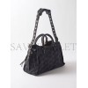 BALENCIAGA BLACK NEO CAGOLE CITY BB-LOGO DENIM SHOULDER BAG MATCHESFASHION US (39*25*18cm)