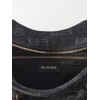 BALENCIAGA BLACK NEO CAGOLE CITY BB-LOGO DENIM SHOULDER BAG MATCHESFASHION US (39*25*18cm)