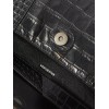 BALENCIAGA BLACK DOWNTOWN XS CROCODILE-EFFECT LEATHER BAG  MATCHESFASHION US (25.4*15*6cm)