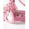 BALENCIAGA PINK LE CAGOLE XS LOGO-PRINT DENIM SHOULDER BAG MATCHESFASHION US (25.6*11.4*7.3cm)