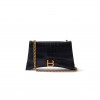 BALENCIAGA BLACK CRUSH XS CROCODILE-EFFECT LEATHER CROSS-BODY BAG MATCHESFASHION US (21.5*11*5cm)