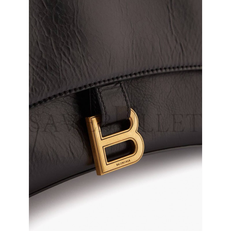 BALENCIAGA BLACK DOWNTOWN M CHAIN-HANDLE LEATHER SHOULDER BAG MATCHESFASHION US (33*20.3*14.5cm)