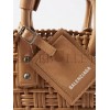 BALENCIAGA BEIGE BISTRO XS WOVEN FAUX-LEATHER BASKET BAG  MATCHESFASHION US (35.5*21*11cm)