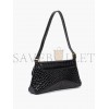 BALENCIAGA BLACK BB-PLAQUE CROCODILE-EFFECT LEATHER SHOULDER BAG MATCHESFASHION US (19*12.1*7.6cm)