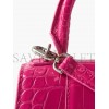 BALENCIAGA PINK HOURGLASS XS CROCODILE-EFFECT LEATHER BAG MATCHESFASHION US (19.5*12*5cm)