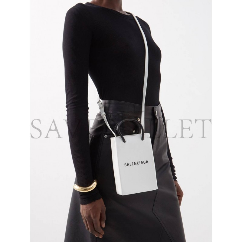 BALENCIAGA WHITE SHOPPING MINI LEATHER CROSS-BODY BAG  MATCHESFASHION US (18*12.4*4.8cm)