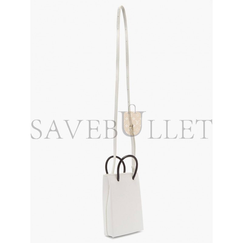 BALENCIAGA WHITE SHOPPING MINI LEATHER CROSS-BODY BAG  MATCHESFASHION US (18*12.4*4.8cm)