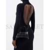 BALENCIAGA BLACK HOURGLASS XS  CROCODILE-EFFECT LEATHER BAG  MATCHESFASHION US (19*12*6.6cm)