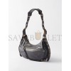 BALENCIAGA BLACK LE CAGOLE S CRACKLED-LEATHER SHOULDER BAG MATCHESFASHION US (34.2*19*8.3cm)