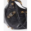 BALENCIAGA BLACK LE CAGOLE S CRACKLED-LEATHER SHOULDER BAG MATCHESFASHION US (34.2*19*8.3cm)