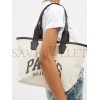 BALENCIAGA NEUTRAL PARIS LOGO-PRINT LEATHER-TRIM CANVAS TOTE BAG MATCHESFASHION US (41.1*25.1*17.5cm)