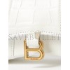 BALENCIAGA WHITE HOURGLASS MINI CROCODILE-EFFECT CROSS-BODY BAG MATCHESFASHION US (12*8*4.6cm)