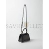 BALENCIAGA BLACK HOURGLASS S CROCODILE-EFFECT LEATHER BAG  MATCHESFASHION US (22.8*15.2*9cm)