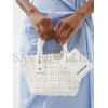 BALENCIAGA WHITE BISTRO XXS WOVEN FAUX-LEATHER BASKET BAG MATCHESFASHION US (25.4*14.9*8.6cm)