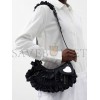 BALENCIAGA BLACK LE CAGOLE XS RUFFLED SPANDEX SHOULDER BAG  MATCHESFASHION US (25.6*11.4*7.3cm)