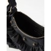 BALENCIAGA BLACK LE CAGOLE XS RUFFLED SPANDEX SHOULDER BAG  MATCHESFASHION US (25.6*11.4*7.3cm)