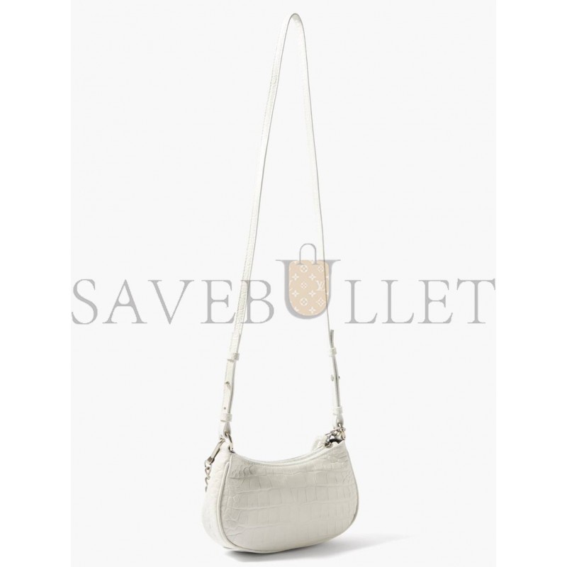 BALENCIAGA WHITE LE CAGOLE XS STUDDED LEATHER SHOULDER BAG  MATCHESFASHION US (25.6*11.4*7.3cm)