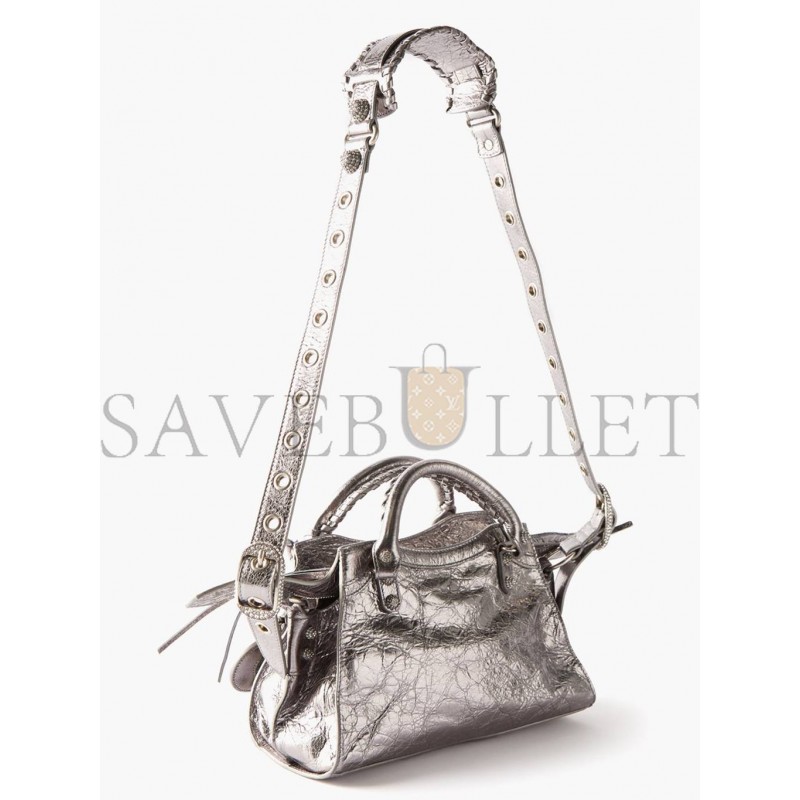 BALENCIAGA SILVER NEO CAGOLE CITY XS LEATHER BAG  MATCHESFASHION US (25.6*17*11.1cm)