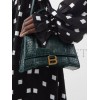 BALENCIAGA GREEN HOURGLASS S CROCODILE-EFFECT LEATHER BAG  MATCHESFASHION US (22.5*15*10cm)