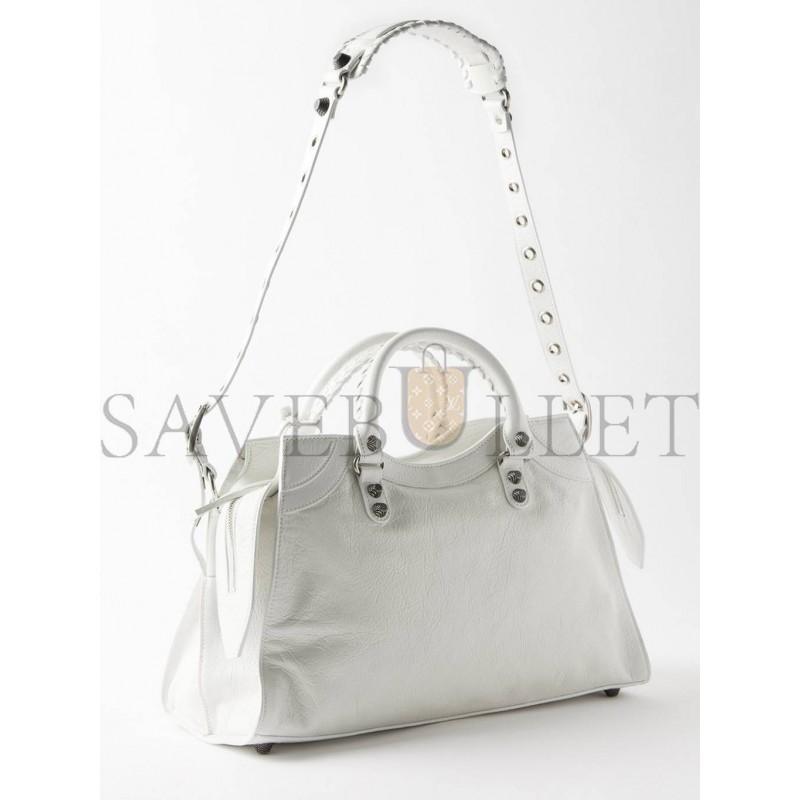 BALENCIAGA WHITE NEO CAGOLE CITY LEATHER SHOULDER BAG MATCHESFASHION US (28.3*24.1*16.7cm)