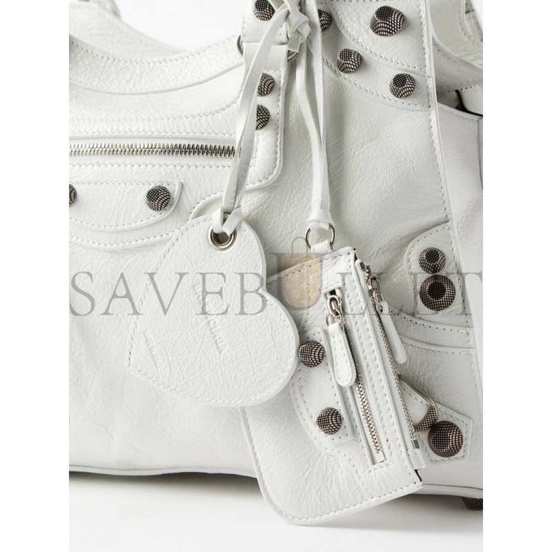 BALENCIAGA WHITE NEO CAGOLE CITY LEATHER SHOULDER BAG MATCHESFASHION US (28.3*24.1*16.7cm)