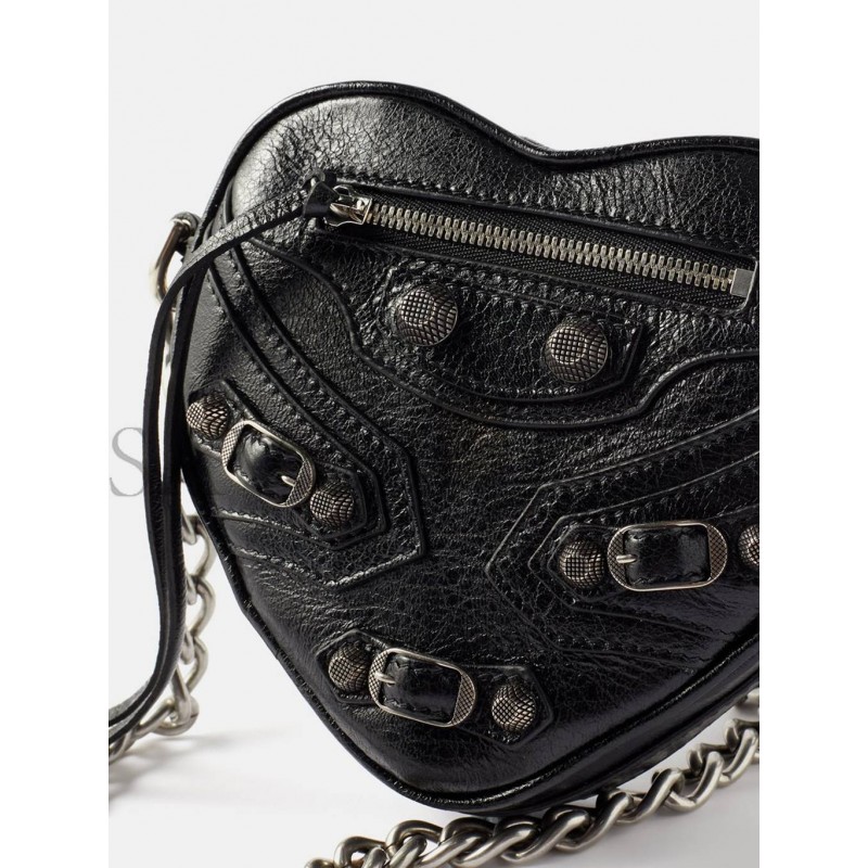 BALENCIAGA BLACK LE CAGOLE MINI LEATHER CROSS-BODY BAG  MATCHESFASHION US (15.2*13.9*5cm)