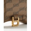 BALENCIAGA BEIGE HOURGLASS LOGO-PRINT CANVAS CROSS-BODY BAG MATCHESFASHION US (19.5*12*4cm)