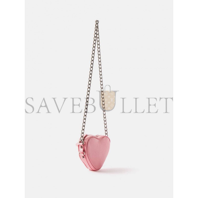 BALENCIAGA PINK LE CAGOLE MINI LEATHER CROSS-BODY BAG MATCHESFASHION US (15.2*13.9*5cm)