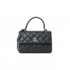 CHANEL LAMBSKIN QUILTED SMALL TRENDY CC DUAL HANDLE FLAP BAG DARK GREY ROSE GOLD HARDWARE (25*17*9cm)