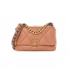 CHANEL LAMBSKIN QUILTED MEDIUM CHANEL 19 FLAP LIGHT BROWN GOLD HARDWARE (25*17*8cm) CHANEL LAMBSKIN QUILTED MEDIUM CHANEL 19 FLAP LIGHT BROWN GOLD HARDWARE (25*17*8cm)