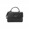CHANEL LAMBSKIN QUILTED MEDIUM TRENDY CC DUAL HANDLE FLAP BAG SO BLACK BLACK HARDWARE (25*18*10cm) CHANEL LAMBSKIN QUILTED MEDIUM TRENDY CC DUAL HANDLE FLAP BAG SO BLACK BLACK HARDWARE (25*18*10cm)