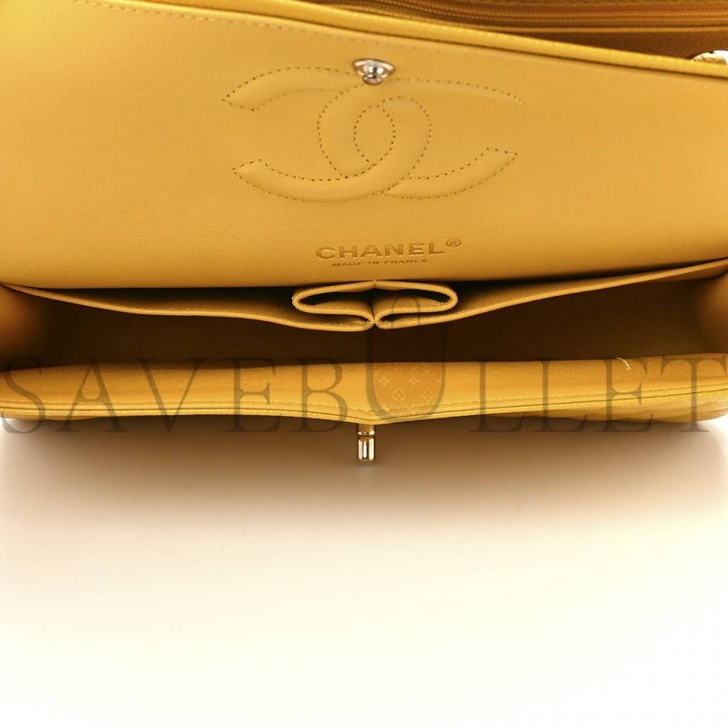 CHANEL CAVIAR QUILTED MEDIUM DOUBLE FLAP YELLOW (25*15*6cm) CHANEL CAVIAR QUILTED MEDIUM DOUBLE FLAP YELLOW (25*15*6cm)